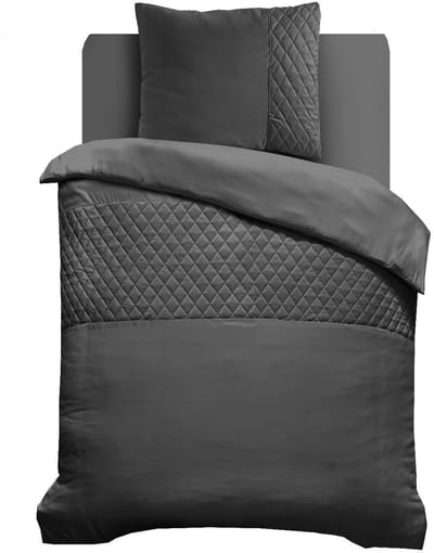 Husch Dekbedovertrek Velvet Band - 140x200/220 - Antraciet