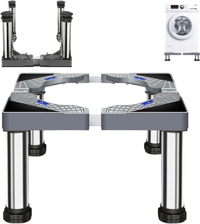 Verstelbare Wasmachine Onderstel met 4 Stabiele Voeten en Schokabsorptie voor Wasmachines, Droogtrommels en Koelkasten - Tot 300K/661LBS Belastbaarheid