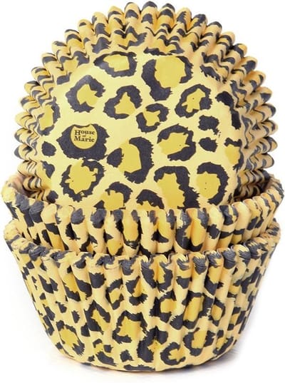 House of Marie Cupcakevormpjes - Luipaard Geel - pk/50