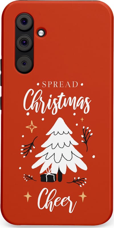 Casetastic hoesje geschikt voor Samsung Galaxy A54 (2023) 5G - Dubbellaagse bescherming - Verspreid het Kerstfeest - Fashion Case - Terracotta