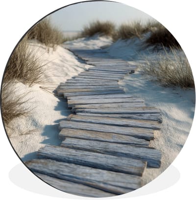 WallCircle - Wandcirkel - Muurcirkel - Pad - Planken - Duinen - Gras - Aluminium - Dibond - 30x30 cm - Binnen en Buiten