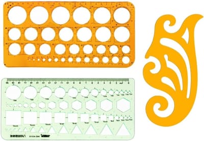 Architectuur Sjabloon Set van 3, Cirkel Sjabloon, Technisch Tekenmateriaal, Meetinstrumenten voor School en Kantoor, Creatief Ontwerpen en Precisie Tekenwerk