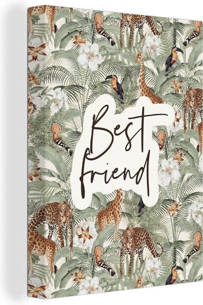 Canvas Schilderij Quotes - BFF - Best friend - Spreuken - 30x40 cm - Wanddecoratie