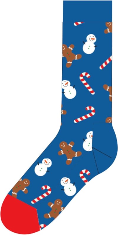 Happy Socks Gingerbread & Snowman Sock - unisex sokken - blauw - Unisex - Maat: 41 - 46