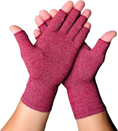 KANGKA® Reuma Handschoenen maat L - Chili Rood - Compressie Handschoenen - voor Artrose, Reuma, Artritis, RSI, CTS - Unisex