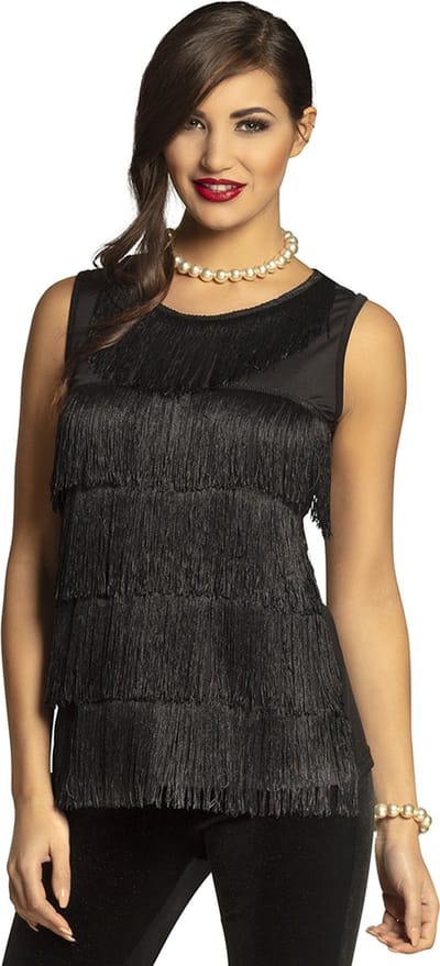 Boland - Top Flapper zwart (S) - Volwassenen - Charleston - 20's - Roaring Twenties