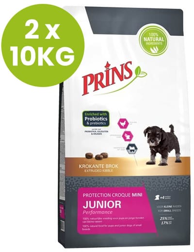 Prins Protection Croque Mini Junior Performance - Puppyvoer - Hondenvoer - 2 x 10KG
