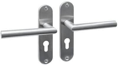 Intersteel Deurkruk Jura basic op schild ovaal 185x41mm profielcilindergat 55mm rvs