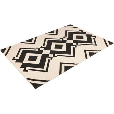 LIVARNO home Katoenen vloerkleed 140 x 200 cm (Zwart/wit)
