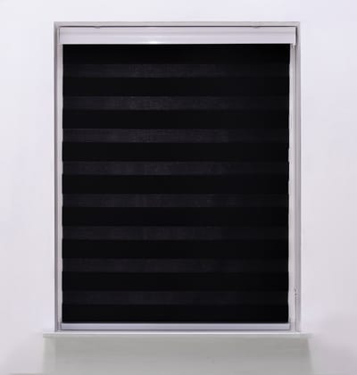 Duo Rolgordijn Lichtdoorlatend - Zwart - 185x175cm - Op maat gemaakt