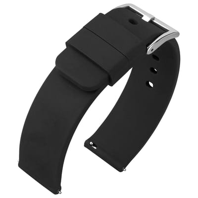 Silicone Rubberen Horlogebandje- Makkelijk Zelf te Monteren - Zwart 18mm