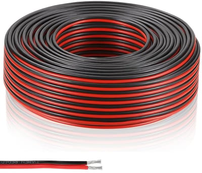 30 Meter 22AWG Elektrische Draad, 0.3mm² Koper Verlengdraad met 2 Geleiders voor LED Strips en Elektronische Toepassingen