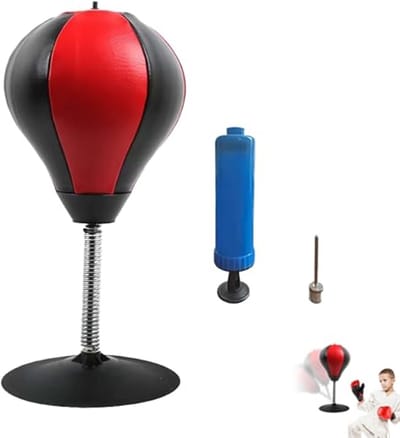 Boksbal tafelmodel - Mini Bokszak - Boksbal - Stressbuster - Mini bokszak- Tafel boksbal bureau op voet - Volwassenen & Kinderen