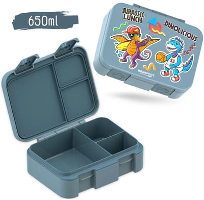 Compacte Broodtrommel bentobox dino dinosaurus BPA-vrij & lekvrij 650ml Blauw jongen