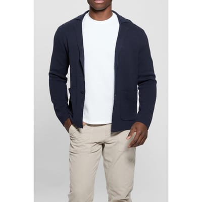 GUESS Ls Bennett Sweater B Smart Blue Größe: S | Longsleeves Outlet | Herren | Blau