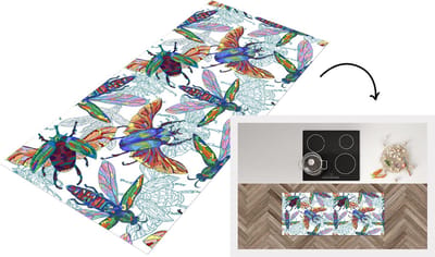 Keukenloper - Loper keuken - Insecten - Regenboog - Design - 120x50 cm - Keukenloper vinyl