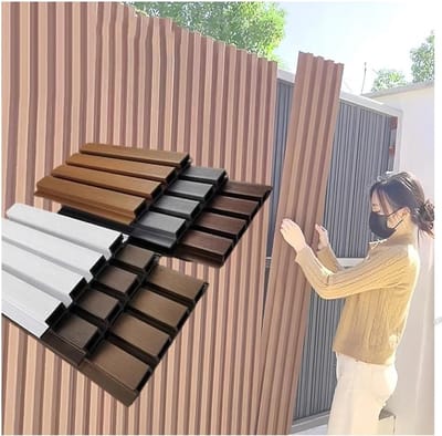 Tuinscherm Composiet - Privacypaneel Houtvezel - Creëer Privacy - Ademend Materiaal - 22x140cm - Grijs