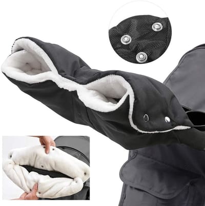 Handwarmers voor kinderwagens met fleece binnenvoering, waterdicht en winddicht, universele maat voor buggy's en wagens, ideaal voor koude dagen
