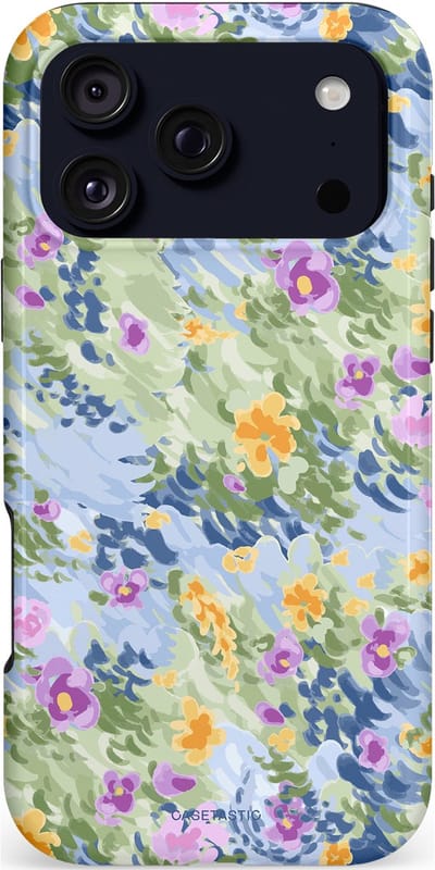 Casetastic hoesje geschikt voor Apple iPhone 17 Pro Max - MagSafe - Dubbellaagse bescherming - Vijver briesje - Fashion Case - Lichtgrijs Zand Saliegroen Lila