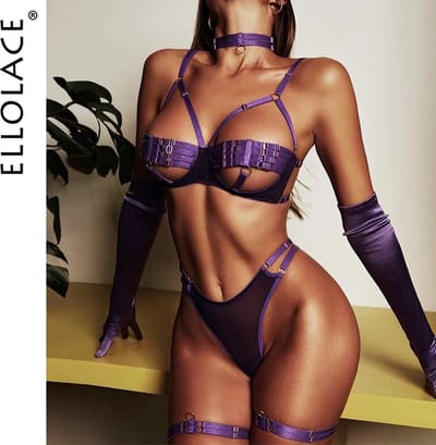 Lingeriesetje-Paars-Sexy-Dames-Erotisch-5 delig-opwindend-Goedkoop