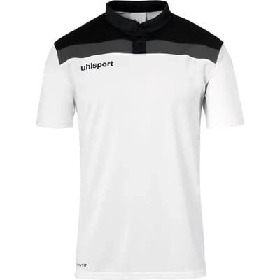 Uhlsport Offense 23 Polo Kinderen - Wit / Zwart / Antraciet | Maat: 140