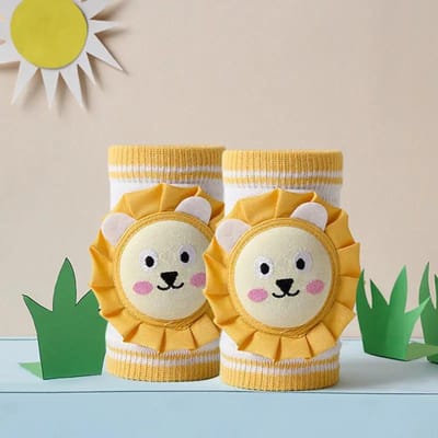 Baby Kruippads met Dinosaurusmotief Antislip Kniebeschermers Baby Schattige Cartoon Kniebeschermers Peuter Beenwarmers Veiligheid Lopen Kniebeschermers leeuw