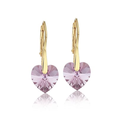 Montebello Oorbellen Lily HZ78 - Swarovski Hart - 925 Zilver Verguld - Ø10mm - 25mm