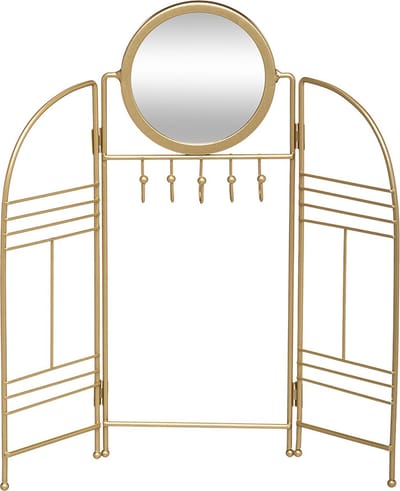 Atmosphera inklapbare sieradenhouder met spiegel - Goud - Decoratief | Opvouwbaar