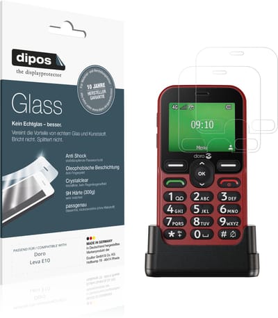 dipos – 2x Pantserfolie geschikt voor Doro Leva E10 | 9H Screenprotector