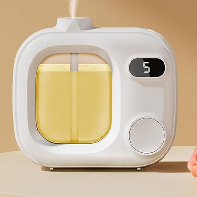 LISM-Wandgemonteerde diffuser Geschikt voor etherische oliën, met timerfunctie en knop Geschikt voor geurintensiteit; 5 vermogensniveaus; 360° omringende spray met lcd-display.