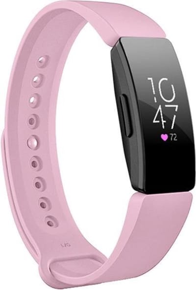 By Qubix - Compatible Fitbit bandje - Geschikt voor fitbit Inspire 1 / HR / Ace 2 siliconen bandje - Maat: Large - Baby roze