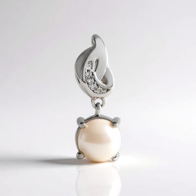 Cavill - Zilveren Hanger - 925 Sterling Zilver - Witte Zoetwater Kweekparel 7mm - 5 Cambodja Zirkonia 0,036ct - Elegant & Tijdloos