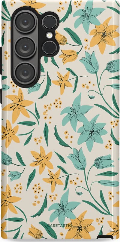 Casetastic Hoesje Geschikt voor Samsung S23 Ultra - Stijlvolle Beschermende Duo-layer Case - Sereen in bloei
