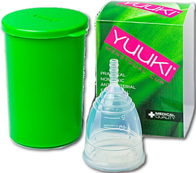 Yuuki Cup Soft - menstruatiecup - transparant - Small maat 1 - met bewaarbeker / magnetron sterilisator - gemakkelijk in gebruik - goede grip bij het verwijderen