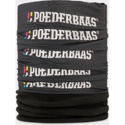 Poederbaas nekwarmer One Size - logo print, nekwamer met fleece aan binnenzijde
