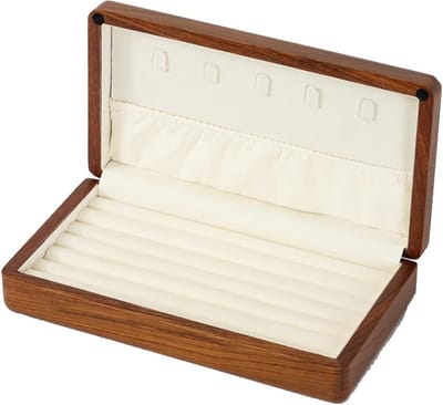 Houten Sieradendoos met Slot en Fluvelijn - Organizer voor Ringen, Oorbellen en Kettingen