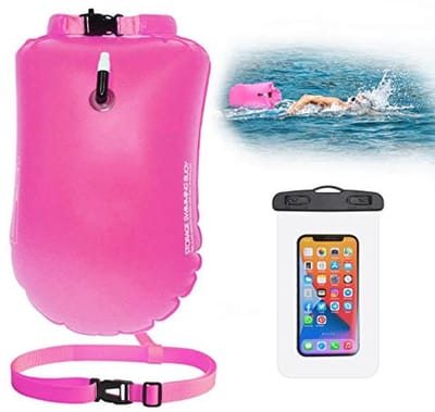 Zwemvlotter met Waterdichte Telefoonhoes - Opblaasbare Droge Tas voor Open Water Activiteiten