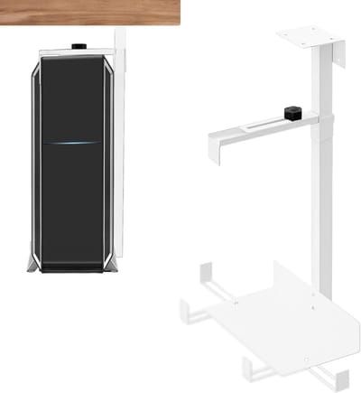 Verstelbare CPU Houder voor Onder Bureau en Wandmontage, Hoogte tot 54,5 cm, Draagvermogen tot 35 kg, Stevige Stalen Constructie, Ruimtebesparend voor Kantoor en Gaming Setup