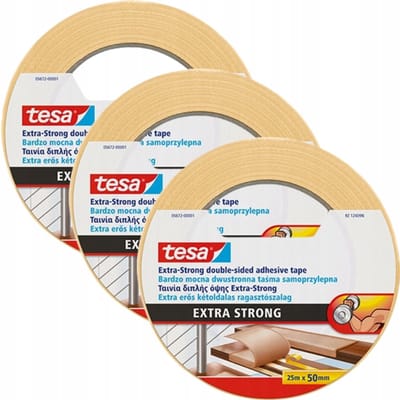 Tesa Extra Strong Tapijtlijm Tape 25m x 50mm - 3 Rollen