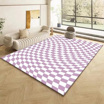 Mode Retro Dambord Tapijt Woonkamer Slaapkamer Decoratie Bedzijde Antislip Zachte Mat Huis Wasbaar Pluche Kleden Aanpasbaar 80*120cm