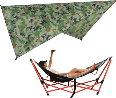 Hangmat Regenfly - Kampeerzeil Luifel - Buiten Beschermen - Waterdicht UV Bestendig - 2.3 x 1.4m - Camouflage