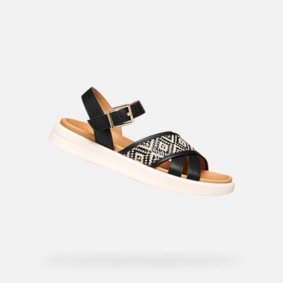 GEOX XAND 2S DAMES Sandalen - ZWART - Maat 38