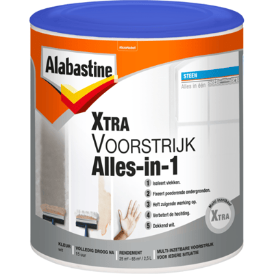 Alabastine Xtra Voorstrijk Primer - Muur En Plafond - Wit - 1l