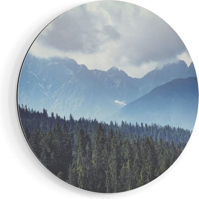 Artaza Dibond Muurcirkel Amsterdamse Gracht Tijdens Zonsondergang - Ø 70 cm - Wandcirkel - Rond Schilderij - Voor Binnen en Buiten