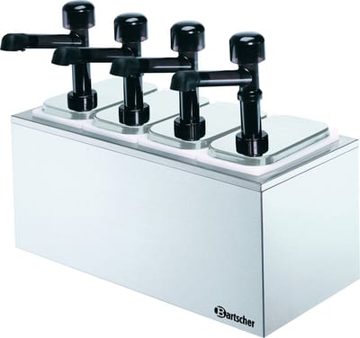 Complete sausdispencer met 4 pompen - 4 x 3,3 liter