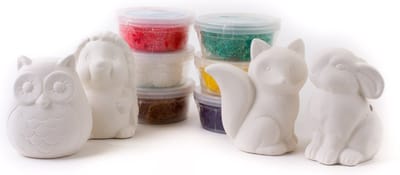knutselpakket dieren vos uil konijn egel foam clay | kinderfeest | kinderkamer babykamer | creatief knutselfeest terracotta dieren in het bos decoratief jongen meisje volwassenen klei