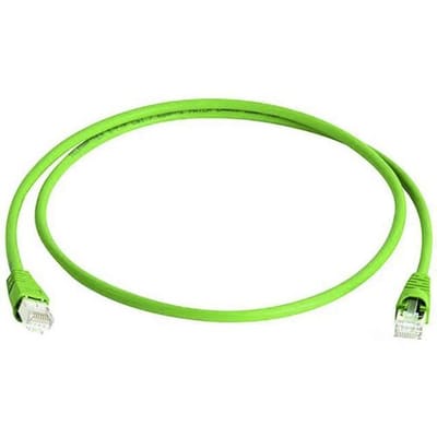 Telegärtner 100008463 RJ45 Netwerkkabel, patchkabel CAT 6A S/FTP 3.00 m Groen Vlambestendig, Snagless, Pair afscherming