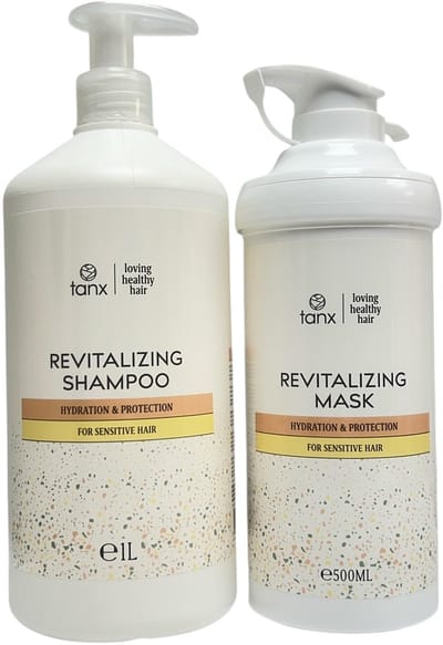 TANX Professonal Revitalizing Shampoo 1000 ml met pomp + Masker 500 ml met pomp Hydraterend & Beschermend By Paris