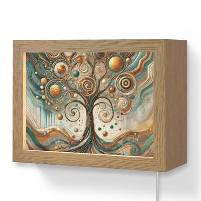 Wandlamp 20x15 cm - Oplaadbaar - Levensboom - Boom - Abstract - Modern - Wandlampen binnen woonkamer - Slaapkamer lamp met kabel - Decoratieve nachtlamp - Vloerlamp snoer