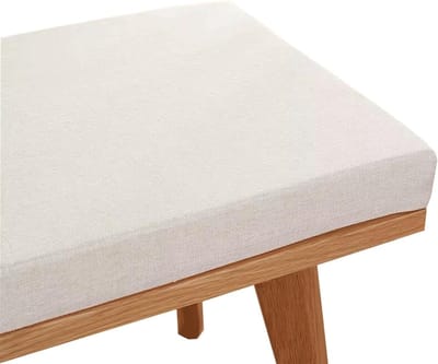 Bankkussen - Zitkussen - Buiten Zitten - Afneembare Hoes - 120cm x 40cm - Wit